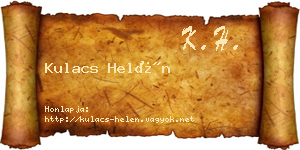 Kulacs Helén névjegykártya